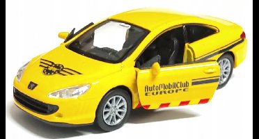 Welly Peugeot 407 modelauto schaal 1:34-1:39, geel, metaal