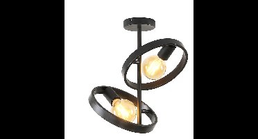 Plafondlamp Hover 2 lichts H 53 cm mat zwart
