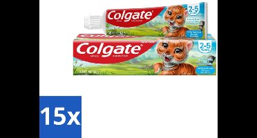 15 x Colgate - Bubble Fruit - Kindertandpasta - Voor 2 tot 5 jaar oud - 50ml - Kindertandpasta - Gaatjes Bestrijden - Melktanden Beschermen - Tandpasta Voor Kinderen - Bubble Fruit Smaak