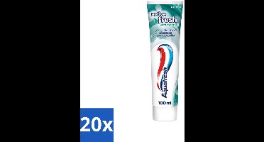 20 x Aquafresh - Tandpasta - Verfrissende Reiniging - Menthol - 100 ml - Tandpasta Menthol - Verfrissende Reiniging - Mondverfrissend - Tandplak Verwijderen - Tandsteen Voorkomen