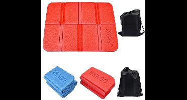 ‌JeiibrZui Opvouwbaar Zitkussen - Waterdicht Zitkussen - Lichtgewicht Buitenkussen XPE Schuimrubberen Wandelmatten - 2 stuks - Blauw + Rood