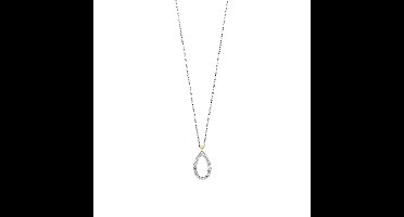 TI SENTO Dames Ketting - 925 zilver - Zirkonia met geel verguld - Maat 42 - 34110ZY