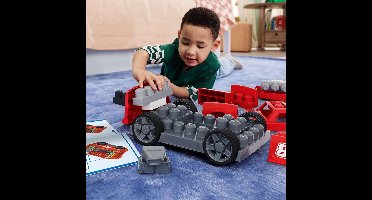 Mega Bloks Bouw en Rij Raceauto lokkenspeelgoed met rollende wieltjes - 26 stukjes