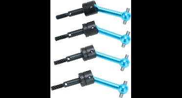 Allecto plus - 4 Stuks Metalen Universele CVD Aandrijfas 70 Mm voor 1/10 RC Auto (Blauw)