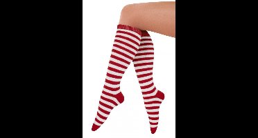 Sokken rood/wit gestreept - one size