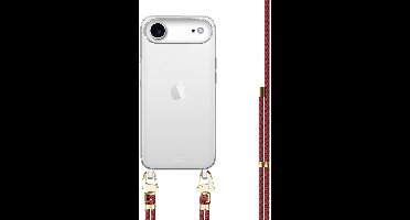 xoxo Wildhearts siliconen hoesje - Geschikt voor iPhone 17 Air - Red Rules - Telefoonhoesje - Hoesje met koord - telefoonkoord - Transparant hoesje - In lengte verstelbaar - Rood koord