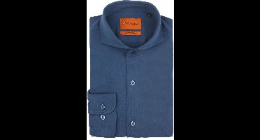 Suitable Sorona Overhemd Denim Blauw - Maat 39 - Heren - Overhemden Formeel