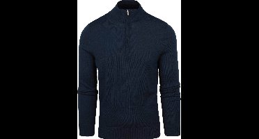 Suitable Merino Half Zip Trui Donkerblauw (navy) - Maat S - Heren - Quarter zip - Schipperstrui met rits - Volwassen mannen