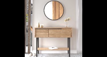 ON12 Dressoir | 100x30x76cm | met spiegel | Walnoot - Asir Group - Wandtafel - Bruin - MDF