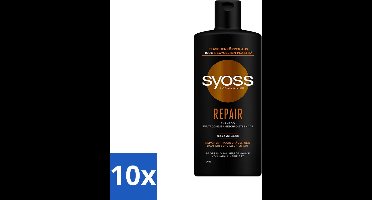 10 x Syoss Repair Shampoo - Shampoo - Herstel - 440 ml - Herstel Haar - Beschadigd Haar - Haar Herstellen - Haar Versterken - Haar Hydrateren