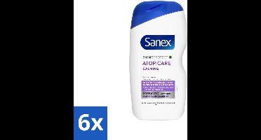 6 x Sanex - BiomeProtect Dermo - Douchecrème - Reactieve Huid - 400 ml - Sanex BiomeProtect - Douchecrème - Gevoelige Huid - Reactieve Huid - Kalmerende Douchecrème