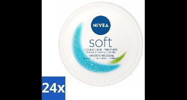24 x NIVEA - Crème - Zachte Pot - Hydraterend - Gezicht, Lichaam, Handen - 200 ml - NIVEA Soft - Hydraterende Crème - Gezichtscrème - Lijfcrème - Vitamine E