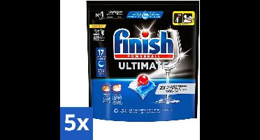 5 x Finish - Vaatwasmiddel - Ultimate Vaatwastabletten Regular - Krachtige Reiniging - 17 capsules - Vaatwasmiddel - Vaatwastabletten - Vaatwasmiddel Tablet - Vaatwasmiddel Krachtig - Vaatwasmiddel Zonder Voorspoelen