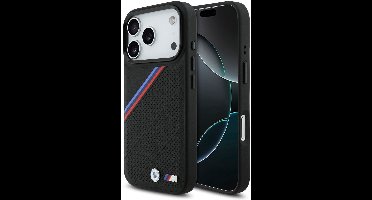 BMW Backcase hoesje geschikt voor iPhone 17 Pro - Effen Zwart - Kunstleer