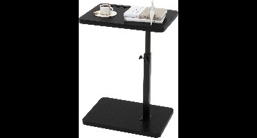 Sierra Bijzettafel, TVT003B C-vormige bijzettafel, 360° draaibare in hoogte verstelbare eindtafel voor kleine ruimtes, met sleuf voor telefoon en tablet, moderne kleine koffietafel voor bank/bed, zwart