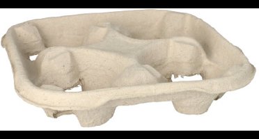 110 Draagtray, karton To Go 4,7 cm x 22,4 cm x 22,4 cm natuur voor 4 bekers