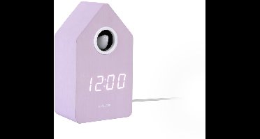 Karlsson Wekker Cuckoo Led - Paars - 9x9x15.8cm - Modern - Wekker voor slaapkamer - Wekkers