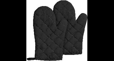Boraboi® Zwarte hittebestendige ovenwanten voor veilig koken en bakken - Zwart