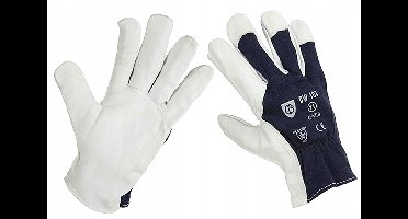 Werkplaats handschoenenschoenen geitenleer, maat 10, marineblauw