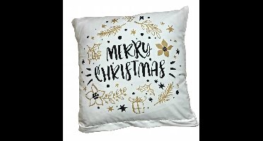 Kerst Kussenhoes Vrolijk Kerstfeest 40x40cm - Feestelijk Design