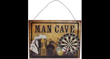 Wanddecoratie Mancave 20 X 15 Cm Staal Bruin