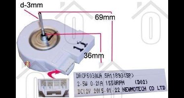 Samsung Motor Ventilator motor RS20, RSH1, RZ60 DA3100146B