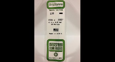 Evergreen Modelbouwdecoratie - 128 Strip 0,5mmX4,8mmX35cm - 10 stuks Styreen