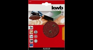 KWB schuurschijf Ø 115 mm - Korrel 40 - Klittenbandhechting - 491804 - 5 stuks