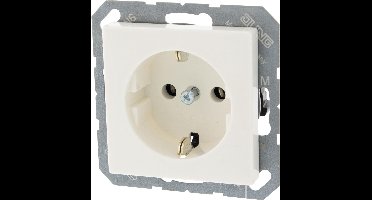 Jung AS500 Inbouw Stopcontact met Randaarde - 1-voudig - Polarwit