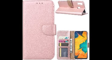 Ntech Portemonnee hoesje met Pasjesruimte Geschikt Voor Samsung Galaxy A30 - Rose Goud
