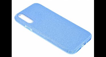 Ntech Hoesje Geschikt Voor Samsung Galaxy A50 Glitter TPU Back Cover Hoesje - Blauw
