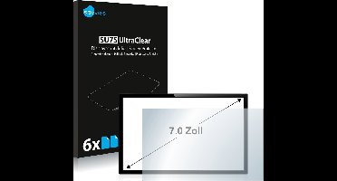Savvies - Screenprotector voor Touch-Panel PC's met 7 inch-scherm [152.5 mm x 91.5 mm, 15:9] Folie Beschermfolie transparant 6 Stuks