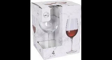 Studio Tavola Rode Wijnglazen 460ml set van 4 wijnglazen