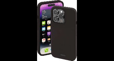 Hama MagCase Finest Feel Pro Cover Hoesje geschikt voor iPhone 14 Pro - Compatibel met Magsafe - Zijdezacht afwerking - Krasbestendig - Zwart