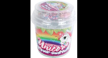 Unicorn putty speelgoed mix je eigen glitter en kralen 700 gram.