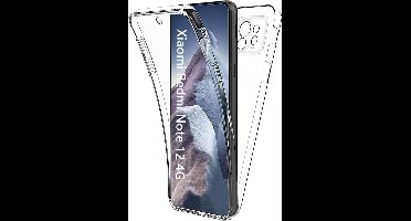 Ntech Hoesje Geschikt Voor Xiaomi Redmi Note 12 4G hoesje 360° Full Protective Case Dual TPU Hoesje ( Voor en Achter) Transparant