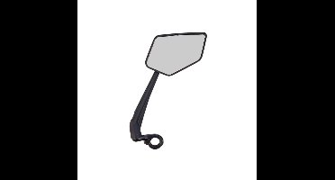 Falkx Fietsspiegel rechts - Acryl glas - 11x5 cm - Voor 22.2/25.4 mm sturen - Zwarte kleur