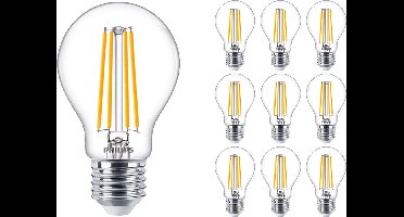 Voordeelpak 10x Philips MASTER Value LED Lamp E27 Peer Helder 5.9W 806lm - 927 Zeer Warm Wit | Beste Kleurweergave - Dimbaar - Vervangt 60W
