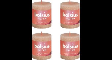 Bolsius Stompkaarsen Shine 4 st rustiek 80x68 mm mistroze