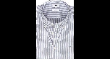 McGregor Overhemd Poplin Streep Blauw - Maat S - Heren - Overhemden Casual