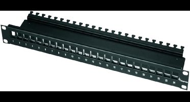 Telegärtner 100021497 24 poorten Netwerkpatchpaneel 483 mm (19) CAT 6A 1 HE Zwart Niet ingericht