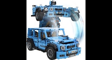 Crafts&Co Bouwstenen Set Robot Auto - Speelgoed Auto - Constructiespeelgoed - Bouwset - Blauw