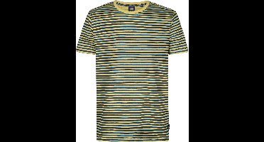 Petrol Industries - Heren Gestreept T-shirt Anchorview - Groen - Maat L