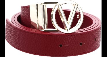 VALENTINO Riem Roof Plaque Buckle Belt W115 Rosso Scuro / Oro Rood