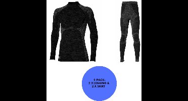 Heatkeeper - Thermo broek/shirt premium heren - Set - Maat M - Zwart - 2-Pack (Broek/Shirt)