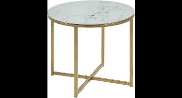 Almaz bijzettafel Ø marmerglas.