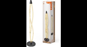 LEDVANCE Swirl Floor vloerlamp van gebogen polycarbonaat met LED en filamentontwerp, 22 W, 2400 lm, 3000 K, 830 warm wit, dimbaar, donkergrijs, 260 mm, IP20