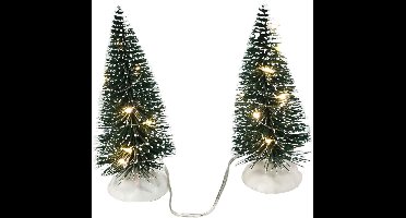 Hit - Kerstboom 2x14 cm 20 warm led 2xAA exclusief