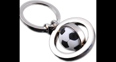 Voetbalsleutelhanger RVS - Sleutelring met hanger met een voetbal - Leuk voor jongens en meisjes die van voetballen houden