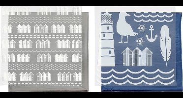 Deco folie en transfervel, vuurtoren, vel 15x15 cm, blauw, zilver, 2x2 vel